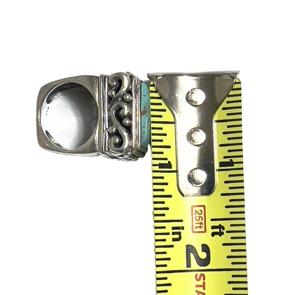 Ornate Filigree BARSE Sterling Silver 925 Turquoise Ring Sz 6.5 - Picture 9 of 11